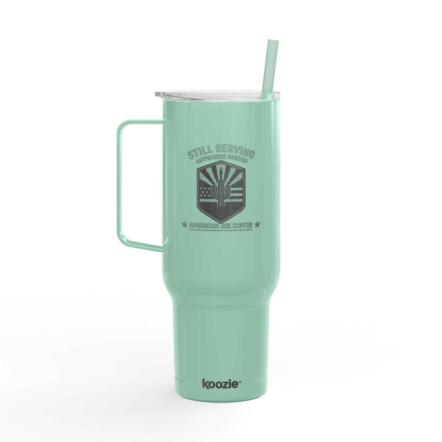 40oz Engraved Insulated Tumbler with Lid & Handle — Travel Mug for Commuters