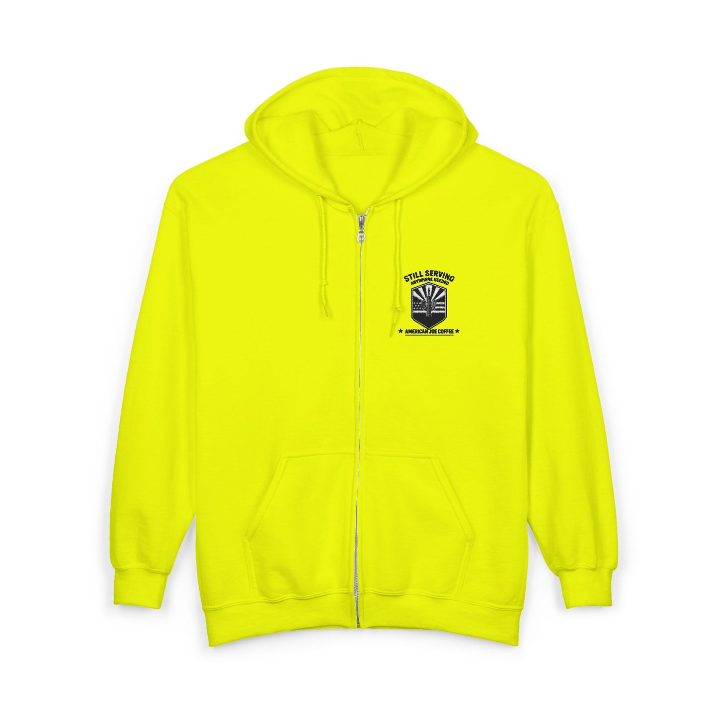 Zip Hoodie with Small Chest Logo - Vintage Military Emblem