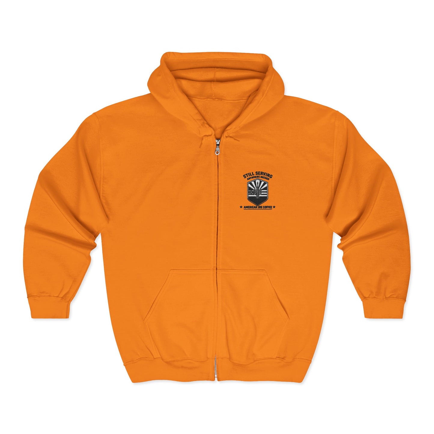 Zip Hoodie with Small Chest Logo - Vintage Military Emblem