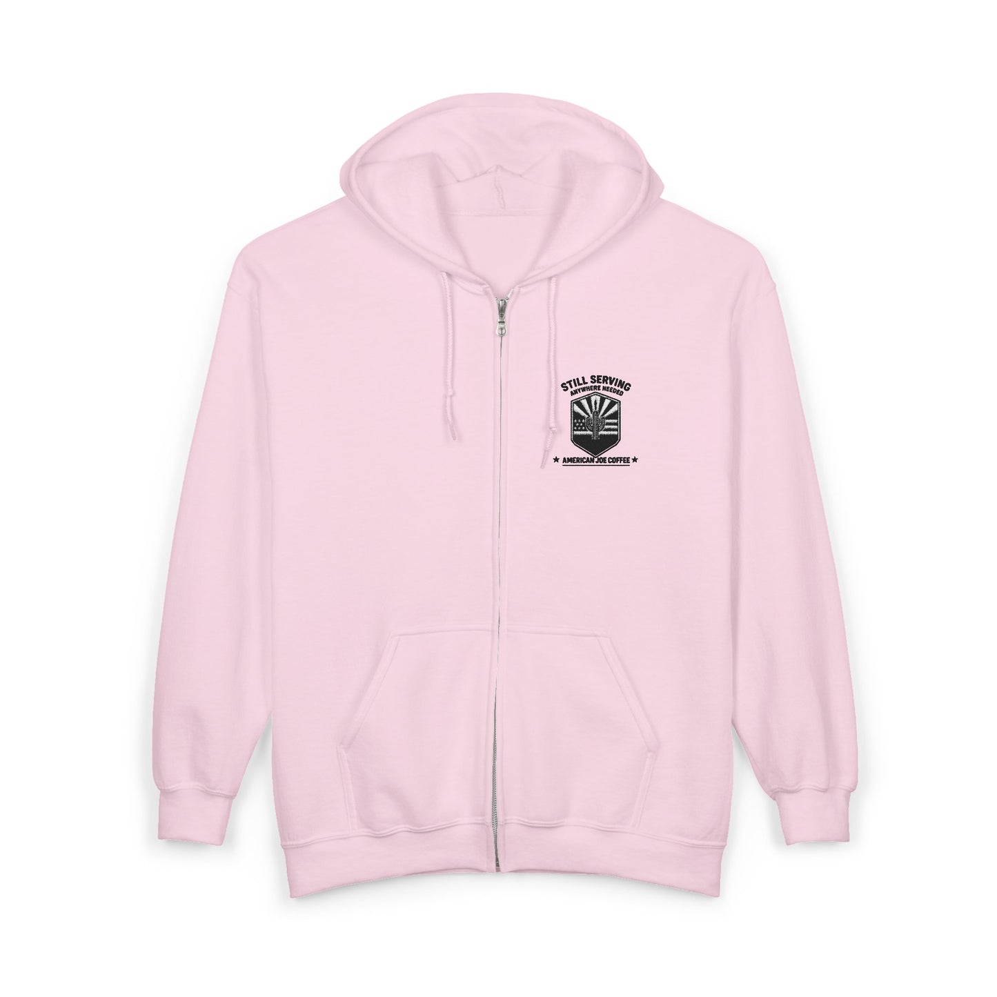 Zip Hoodie with Small Chest Logo - Vintage Military Emblem