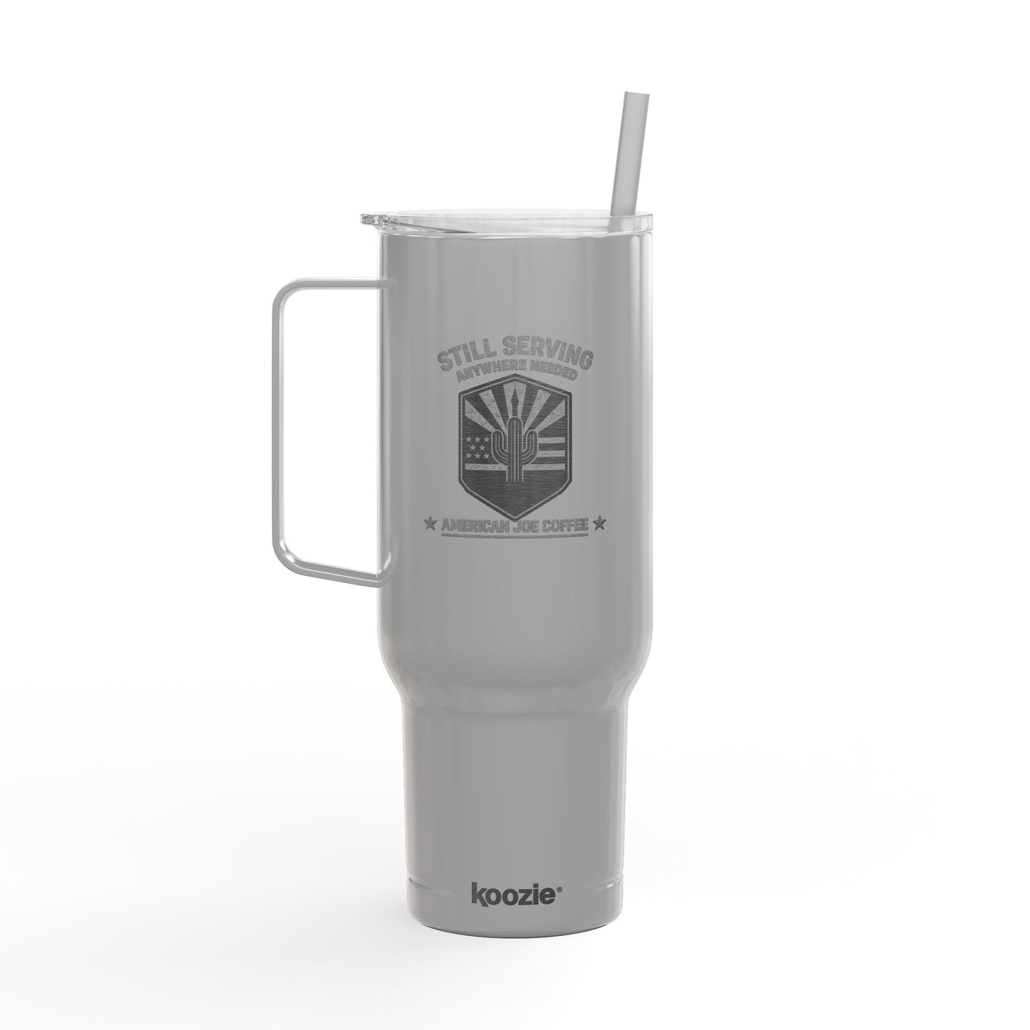 40oz Engraved Insulated Tumbler with Lid & Handle — Travel Mug for Commuters